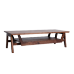 Lintel 1 coffee table made with solid
  American walnut top and base – main view