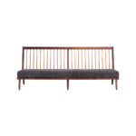 Nakashima 1 sofa made with premium
midnight Fabric upholstery and solid American walnut frame – main view