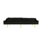 Sevilla D 1 sofa made with premium
  charcoal velvet upholstery and cast brass legs – main view