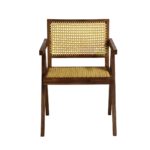 Skagon 1 dining chair made with natural
  woven papercord seat and solid American walnut frame and legs – main view