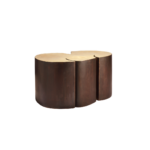Talos 1 side table made with hand-forged
  bronze patina finish and hand-forged bronze patina finish – side view
