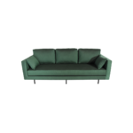 Vermont 1 sofa made with premium green
  fabric upholstery and black painted metal legs – main view