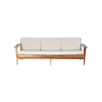 Vilma C 1 sofa made with premium outdoor
  cream fabric upholstery and solid teak wood frame – main view