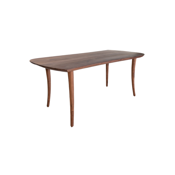 Willow 1 dining table made with solid
  American walnut top and legs – main view