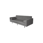 Windsor 1 sofa made with premium gray
  fabric upholstery and black painted metal legs – main view