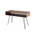 Capas 1 shelves made with solid American
  walnut top and shelf and black painted metal legs – main view
