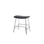 Carter_1 Main Premium Black Leather
  Upholstered Seat Stainless Steel Legs Counter Stool