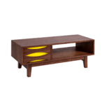 Elva 1 tv stand made with veneered
  American walnut frame and solid American walnut legs – main view