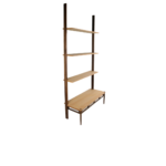 Escala 1 shelves made with solid beech
  wood shelves and solid American walnut frame – main view
