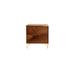 Lima 1 nightstand made with solid
  American walnut frame and brass legs – main view
