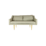 Sevilla B 1 sofa made with premium cream
  fabric upholstered seat and cast brass legs – main view