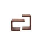 Voluta 1 side table made with solid
  American walnut top and legs – side view