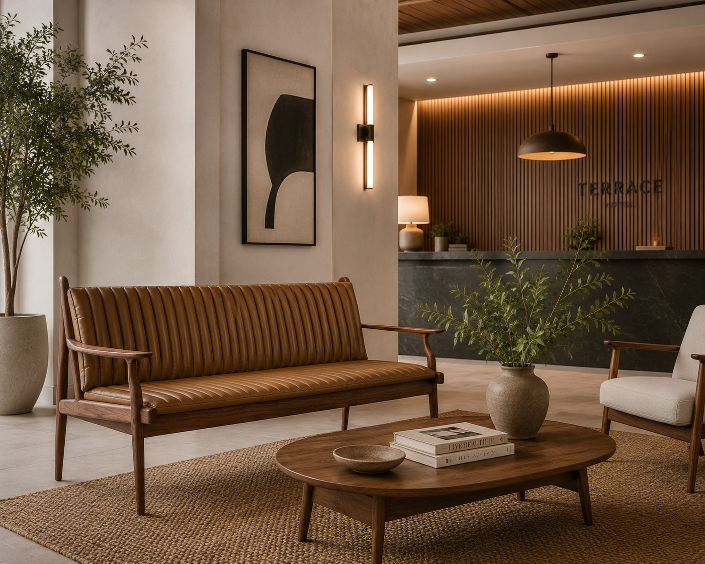 Matzu B Leather Sofa lifestyle