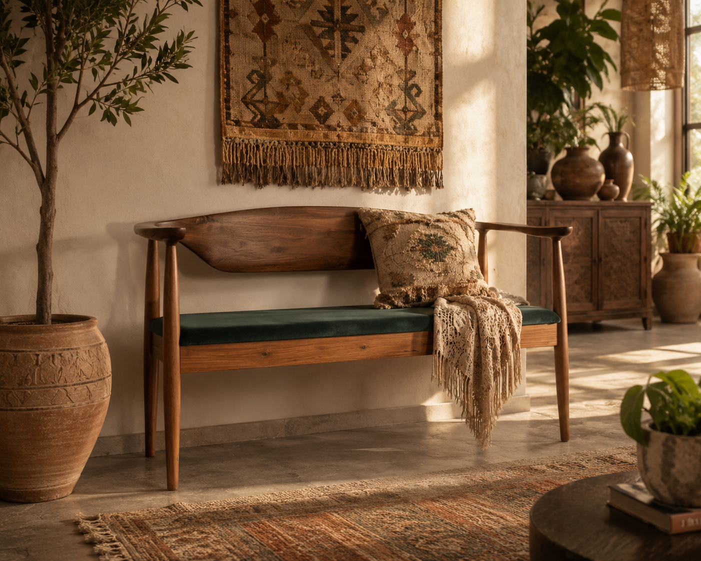 Olmo Velvet Sofa lifestyle