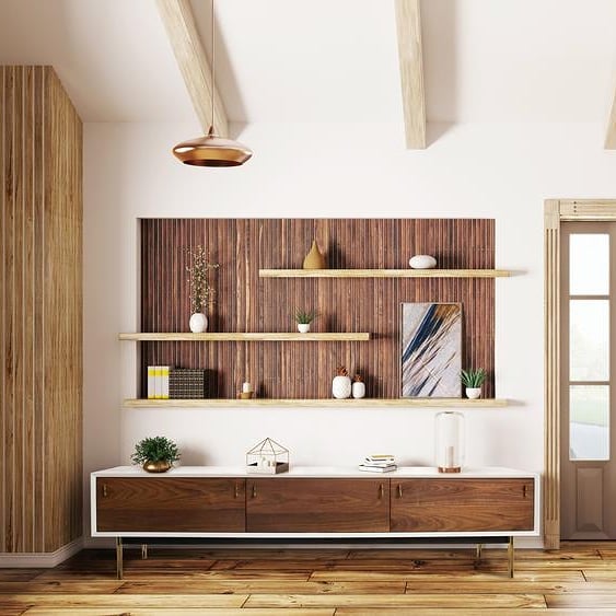 Custom Shelving Units styled with Niagra TV Unit