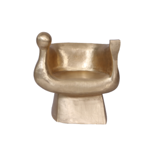King 1 lounge chair made with hand-forged
  bronze patina finish seat and frame – main view